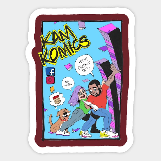 Kam Komics_follow Kam Komics_tshirt Sticker by Kam Komics 